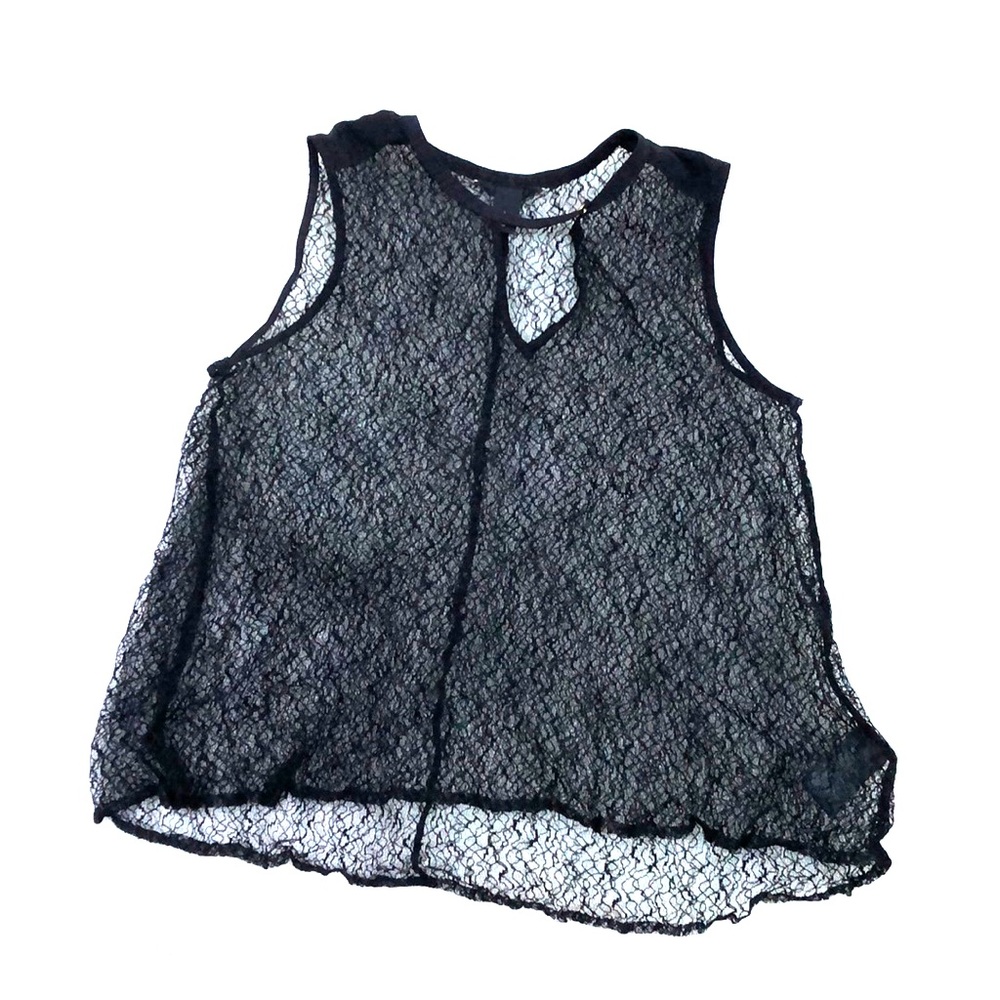 H&M Trans parent black blouse